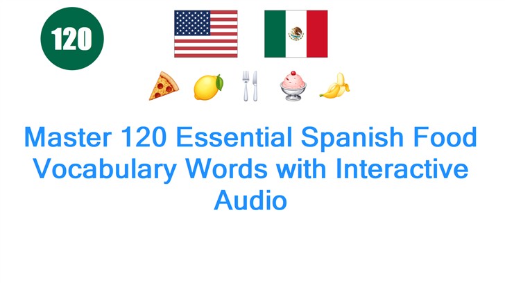 Master 120 Essential Spanish Food Vocabulary Words with Interactive Audio